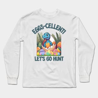 Easter dinosaur egg hunt Long Sleeve T-Shirt